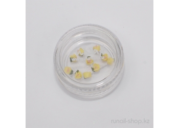 Пластиковые цветы для ногтей (голландская роза, ярко-желтый)