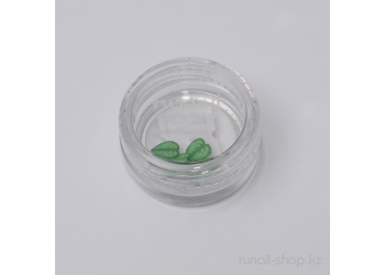 Резиновые аппликации для ногтей (широкие листья, зеленый)