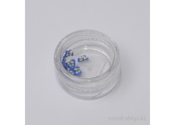 Резиновые аппликации для ногтей (бабочки, синий)