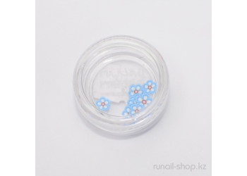 Резиновые аппликации для ногтей (цветочки, голубой)