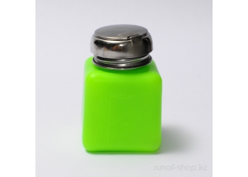 Помпа для жидкости (непрозрачный пластик, с металлической крышкой, зеленая)