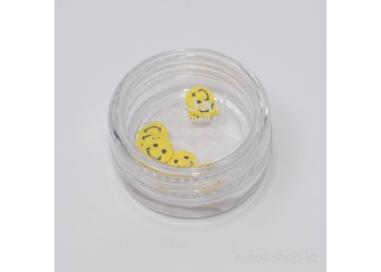 Резиновые аппликации для ногтей (смайлики, желтый)