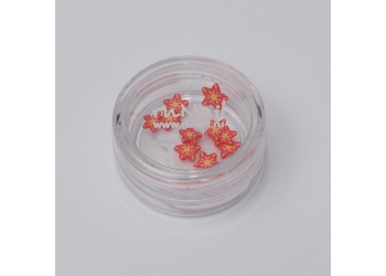 Резиновые аппликации для ногтей (цветы, красно-белый)