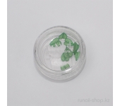 Резиновые аппликации для ногтей (широкие листья, зеленый)