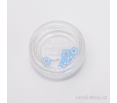 Резиновые аппликации для ногтей (цветочки, голубой)