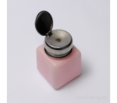 Помпа для жидкости (непрозрачный пластик, с металлической крышкой, розовая)